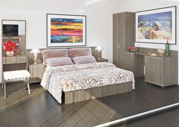 Кровать с ортопедическим основанием и изголовьем LIGHT С-КИ-160 Вяз Благородный