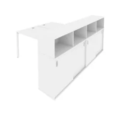 Рабочая станция с опорным шкафом-купе Метал Сйстем Б.РС-СШК-4.3 Белый / Metal System