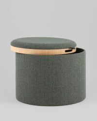 Пуф с ящиком Хюгге Л букле темно-серый / L