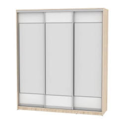 Шкаф-купе B-230х200х60-1(ДСС-Белый-D8D8D8)