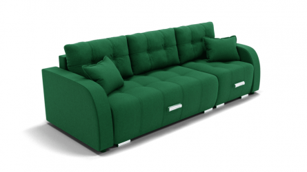 Диван Нью Йорк-2 угол левый/правый (ЗР) Цвет фасада: Зеленый; Тип: Левый/правый; Материал фасада: Металл/Велюр