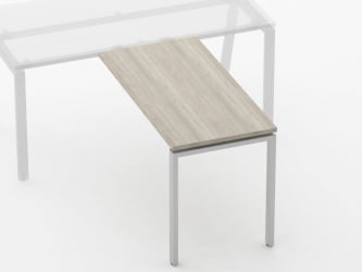 Брифинг-приставка для стола на Л-обр.опорах Дека 73.10.12 Дуб Сантана светлый / Deka