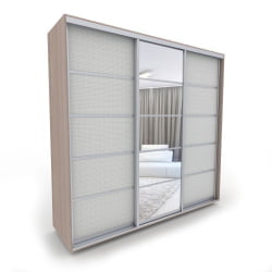 Шкаф-купе 3-х дверный Акцент-Квадро КВ 2100х600 Шимо светлый/хром