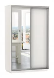 Шкаф-купе двухдверный Экспресс Дуо Медиум 1400х2200h Белый снег