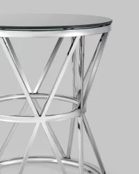 Журнальный стол ВИВА 50x50 Серебро (стекло черное)