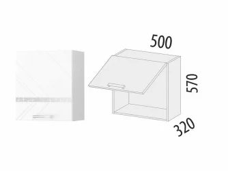 Шкаф над вытяжкой (с системой плавного закрывания) Бьянка 102.12.1