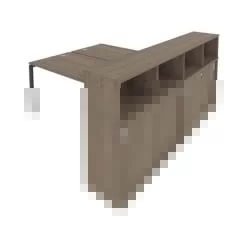 Рабочая станция с опорным шкафом-купе Метал Сйстем Б.РС-СШК-4.4 Вяз/Антрацит / Metal System