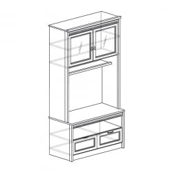Шкаф многоцелевой Лючия 187 Дуб Оксфорд серый