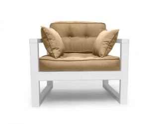 Белый диван одноместный DEmoku Д-1 бежевый_белый