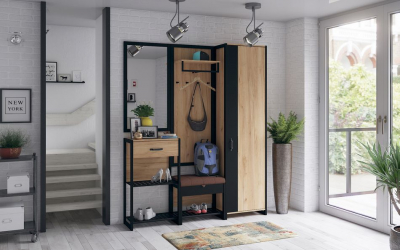 Тумба с зеркалом Техно ЛД 01 Дуб Золотой Черный