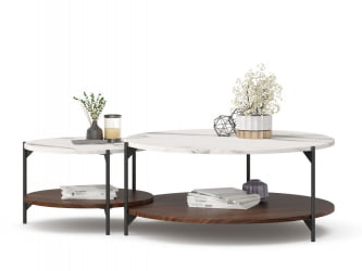 Комплект журнальных столов Вилена Орех/Монте Белый