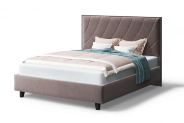 Кровать СОФИЯ 2000*1800мм (на опорах), велюр Бренди лайт 05 (кофе), (б/основания, б/матраса)