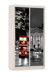 Шкаф-купе двухдверный Экспресс Дуо 1200х2200h Лондон/Дуб молочный