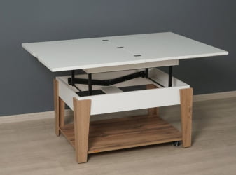 Стол-трансформер Агат 34 (03) Белый шпон-Дуб Вотан