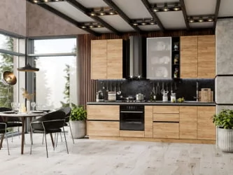 Фасад тумбы кухонной 600 Шервуд ЛД 281.640.000 Дуб золотой Черный