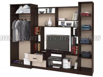 Современная стенка в гостиную Флора (BTS) Венге/лоредо