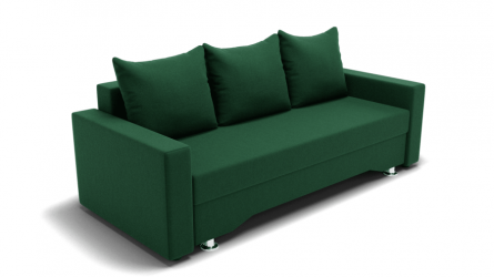 Диван Квадро-3 ПБ (ЗР) Цвет фасада: Зеленый; Тип: Прямой; Материал фасада: Металл/Велюр