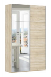Шкаф-купе двухдверный Прайм 1400 ДСП/Зеркало Дуб сонома