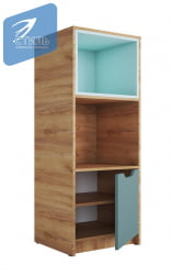 Стеллаж RICH СЖ-002 Мята/Сумеречный голубой/дуб крафт золотой