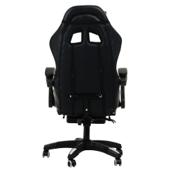 Геймерское кресло 1206 KINGQUEEN цвет черный/белый с массажем 1206-black-white-mass