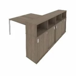 Рабочая станция с опорным шкафом-купе Метал Сйстем Б.РС-СШК-4.4 Вяз/Серый / Metal System