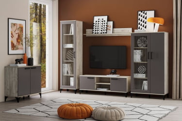 Тумба Марсель НМ 013.78 Софт Графит Дуб Крафт серый