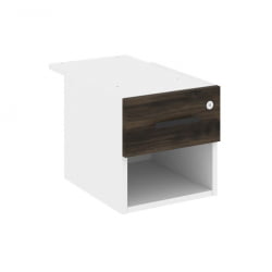Тумба подвесная с ящиком и нишей CОНCЕПТ CН.ПТ-005 Б/В Дуб Мали Белый бриллиант Черный / CONCEPT CN.PT-005 B/W