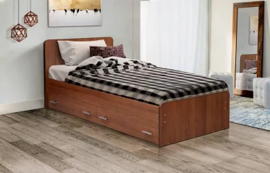 Кровать с ящиками на уголках №5 ЛДСП 800*1900 Дуб молочный