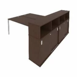 Рабочая станция с опорным шкафом-купе Метал Сйстем Б.РС-СШК-4.5 Венге/Серый / Metal System