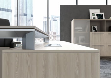 Комплект мебели для кабинета руководителя Atlas №03 Ясень Наварра Алюминий