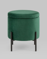 Пуф Грейс с ящиком велюр Зеленый