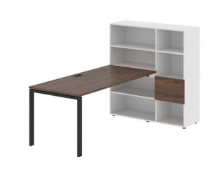 Рабочая станция ЕДИС ЕУРСТ 1217 Дуб Денвер темный Черный Белый / EDIS EURST