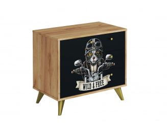 Комод Фьюжн КМ-002 дуб крафт золотой/VINIL