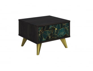 Тумба дизайнерская Фьюжн ТМ-004 АРТ Угольный камень/TROPICAL