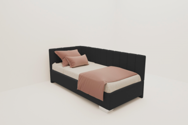 Подростковая кровать ТЕРРА БЕЗ ОСНОВАНИЯ (БЕРХОУСЕ) Материал фасада: Металл/Велюр; Спальное место: 900х2000 мм; Цвет: Серый / (BERHOUSE)