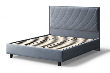 Кровать СОФИЯ 2000*1200мм (на опорах), велюр Бренди лайт 28 (серый), (б/основания, б/матраса)