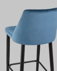 Стул полубарный Диего велюр Пыльно-синий