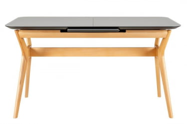 Стол раскл. Нарвик Glass 120-150 Automatic Natur/Dark matte glass