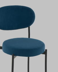 Стул Полубарный Бриф DD ПБ велюр синий