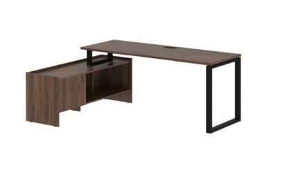 Стол с тумбой ЕДИС ЕКCТ 19614 Дуб Денвер темный Черный / EDIS EQCT