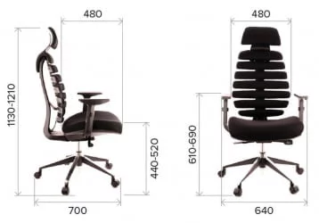 Эргономичное кресло Ergo Black кожа Черный