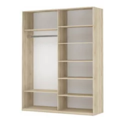 Шкаф-купе со стеклом Прайм 1600 ДСП/Белое стекло Белый снег