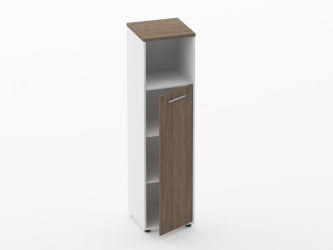 Шкаф 3 узкий закрытый с нишей Дека 10.16.13Пр Дуб Верцаска/Белый / Deka