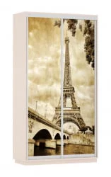 Шкаф-купе двухдверный Экспресс Дуо 1200х2400h Париж/Дуб молочный