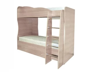 Двухъярусная кровать для девочки двухъярусная Юниор-2 Ясень шимо светлый