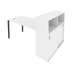 Рабочая станция с опорным шкафом-купе Metal System Б.РС-СШК-3.3 Белый/Антрацит