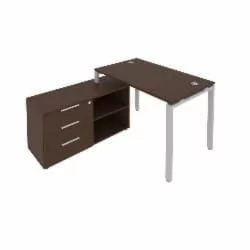 Рабочая станция на П-образном м/к с опорной тумбой левая Метал Сйстем Б.РС-СТС-2.2 Л Венге/Серый / Metal System
