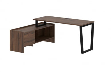 Стол с тумбой ЕДИС ЕВCТ 17814 Дуб Денвер темный Черный / EDIS EVCT