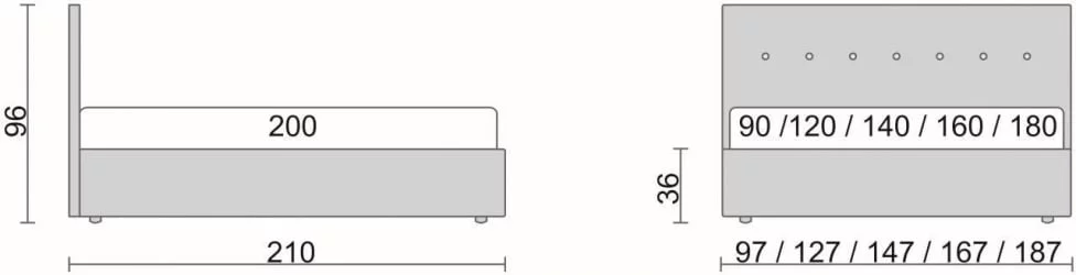 Кровать Ameli Черная