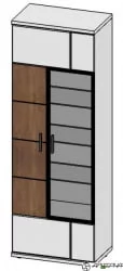 Шкаф для гостиной со стеклянными дверьми Корано Бм.Кор-01 левый Ольха